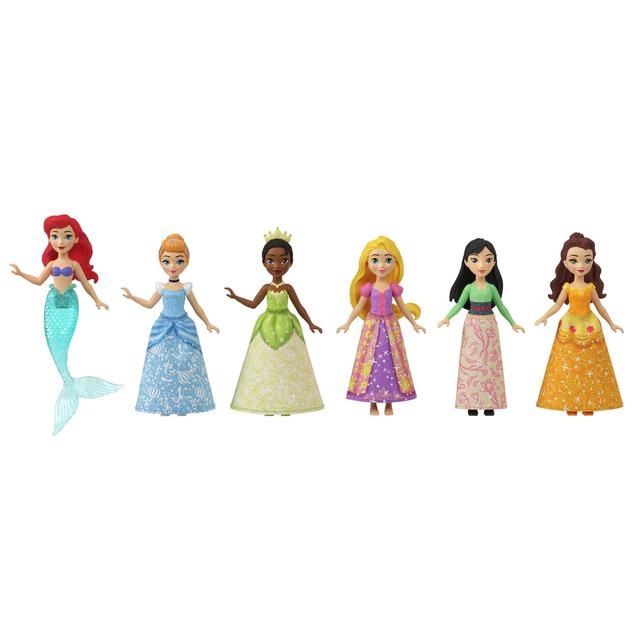 Mattel - Disney Princess Toys, 6 Small Dolls And Accessories