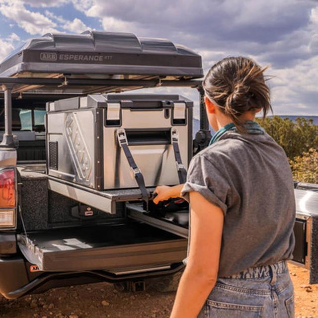 ARB USA Brand - 63 Quart Elements Fridge Freezer 10810602 | Weatherproof Stainless Steel in Gypsum-CO