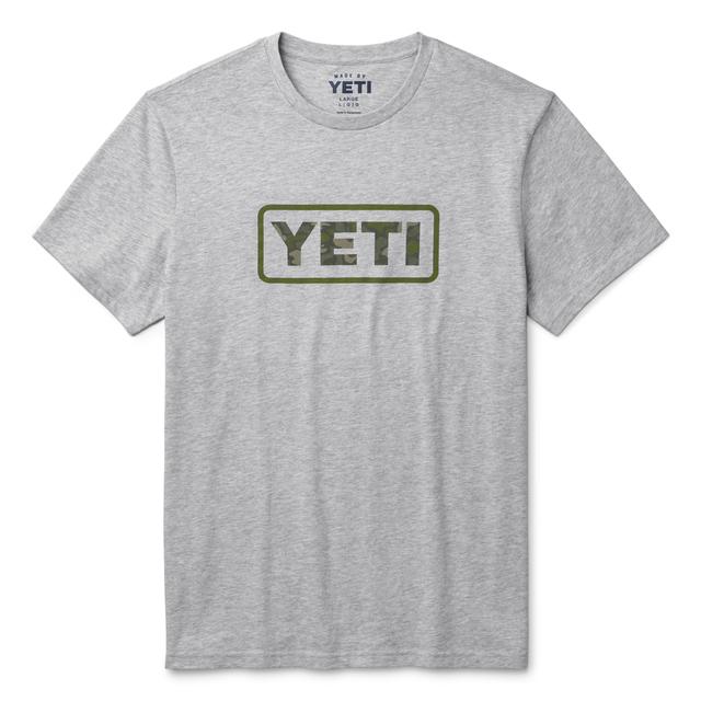 YETI - Camo Logo Badge Short Sleeve T-Shirt - Heather Gray - XL in Durham NC