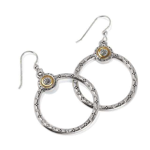 Brighton - Mosaic Two Tone French Wire Hoop Earrings in Cambria CA