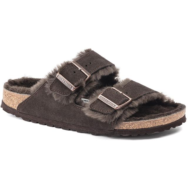 Birkenstock - Men's Arizona Shearling Sandals  Brown 4 in Freeman SD