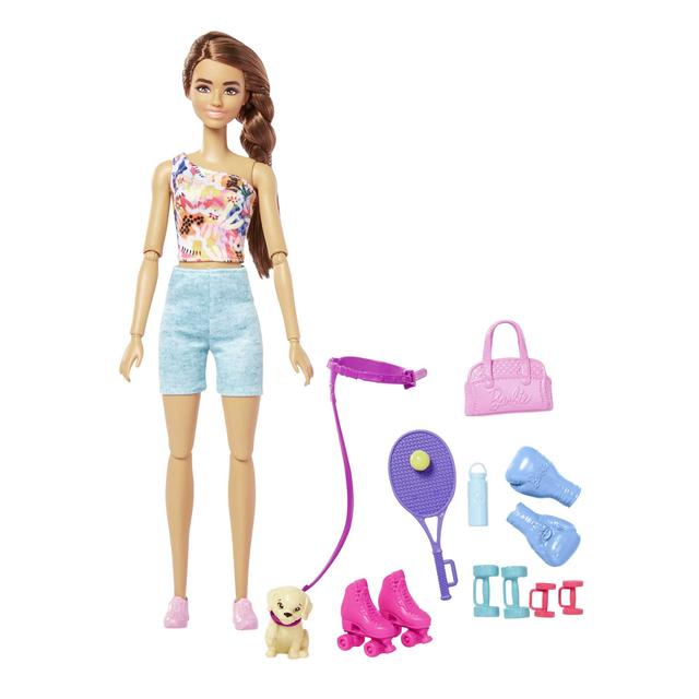 Mattel - Barbie Doll With Puppy, Workout Outfit, Roller Skates And Tennis in South Sioux City NE