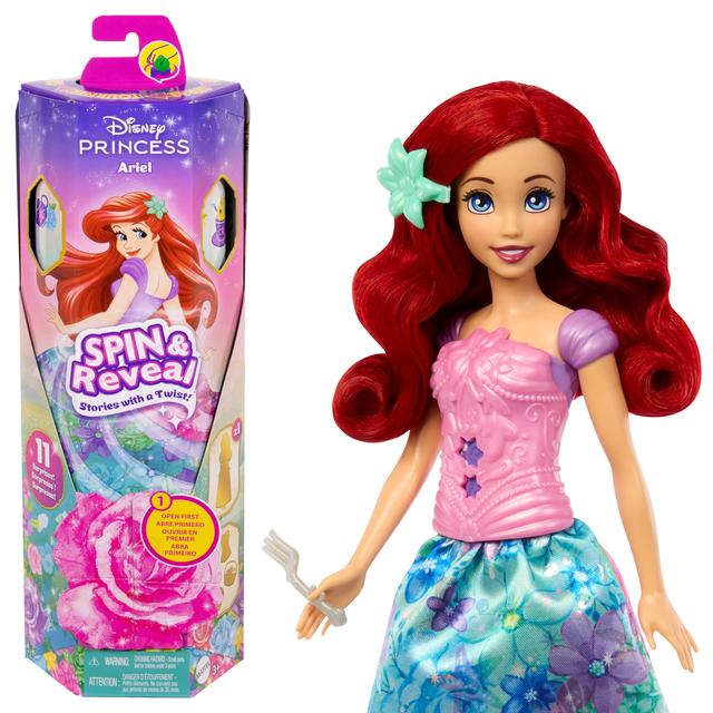Mattel - Disney Princess Spin & Reveal Ariel Fashion Doll & Accessories With 11 Surprises in Bowling Green KY