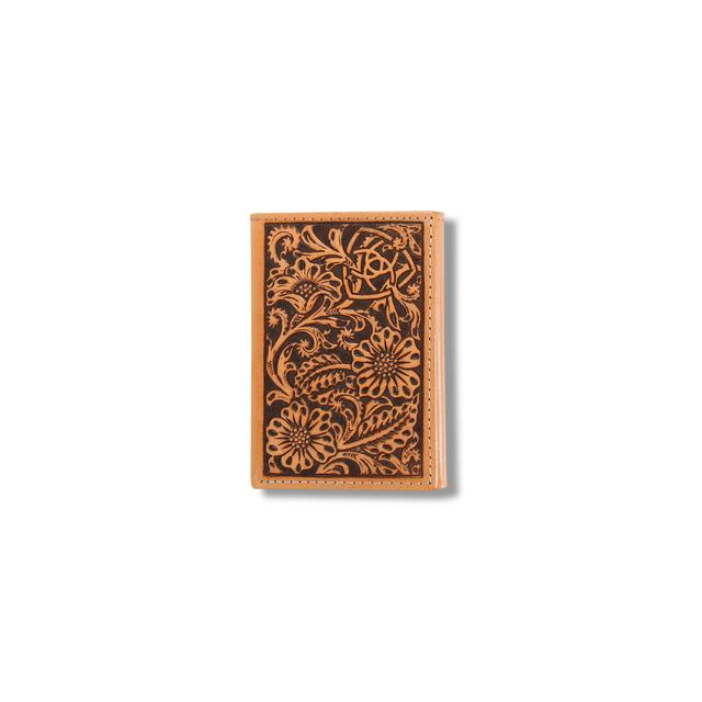 Ariat - Men's Floral embossed trifold wallet