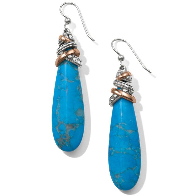 Brighton - Neptune's Rings Pyramid Turquoise French Wire Earrings in Cambria CA