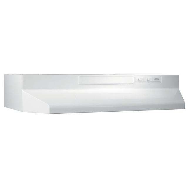 Broan-NuTone - 30-Inch Convertible Under-Cabinet Range Hood, 230 Max Blower CFM, White-on-White