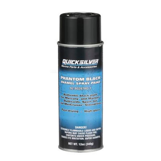 Mercury Marine - Quicksilver 802878Q1 Phantom Black Gloss Enamel Paint, 12 oz Spray Can in Spring TX