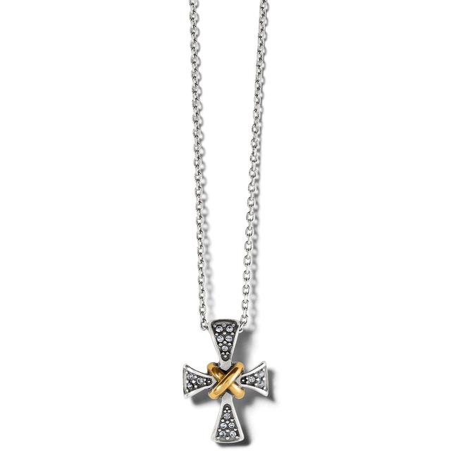 Brighton - Meridian Two Tone Mini Cross Necklace in Alma MI