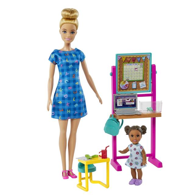 Mattel - Barbie Teacher Doll (Blonde), Toddler Doll (Brunette), Accessories, 3 & Up in Opelika AL