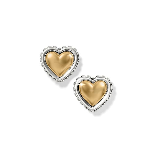 Brighton - Pretty Tough Petite Two Tone Heart Post Earrings