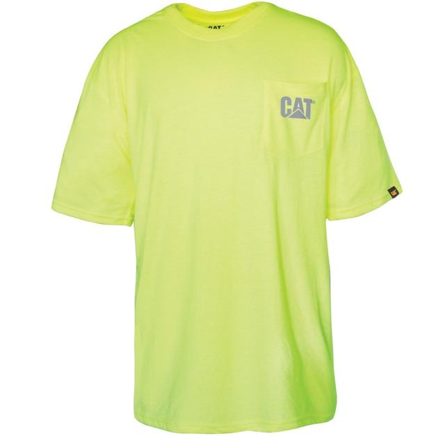 CAT Footwear - Men's Hi-Vis Trademark Pocket Tee Mens Yellow in Cincinnati OH