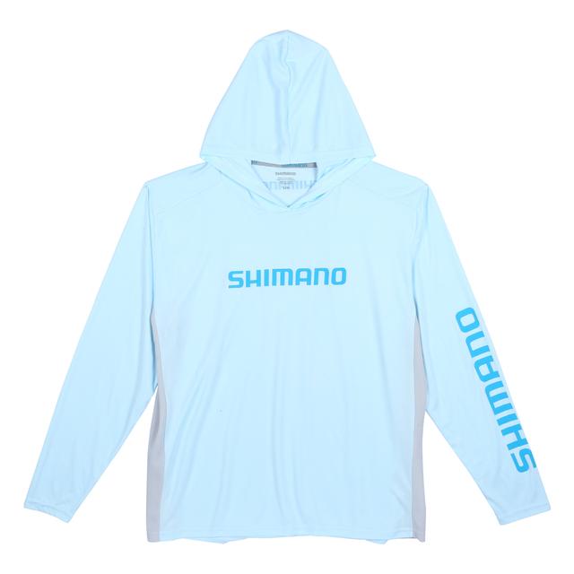 Shimano Fishing - Hooded Long Sleeve Tech Tee Artic Blue Md in Indianapolis IN