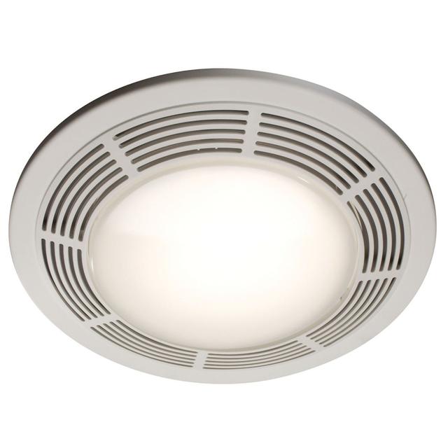 Broan-NuTone - Ventilation Fan w/ Light and Night Light, Round White Grille with Glass Lens, 100 CFM in Oak Hill-WV