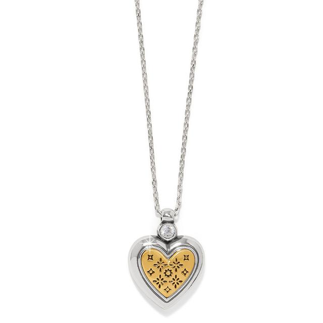 Brighton - Mosaic Heart Two Tone Heart Petite Necklace