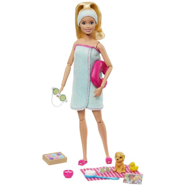 Mattel - Barbie Spa Doll, Blonde, With Puppy