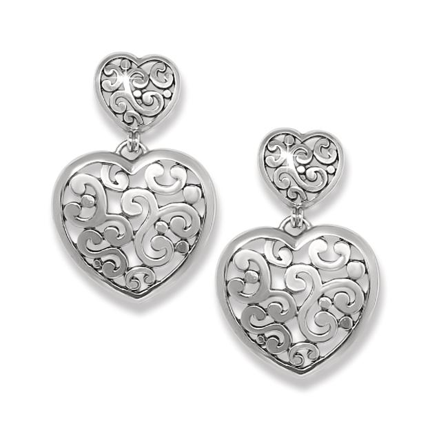 Brighton - Contempo Heart Double Post Drop Earrings in Cisco-TX