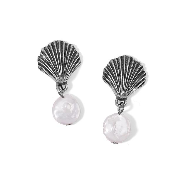 Brighton - Silver Shells Pearl Drop Earrings in Cincinnati OH