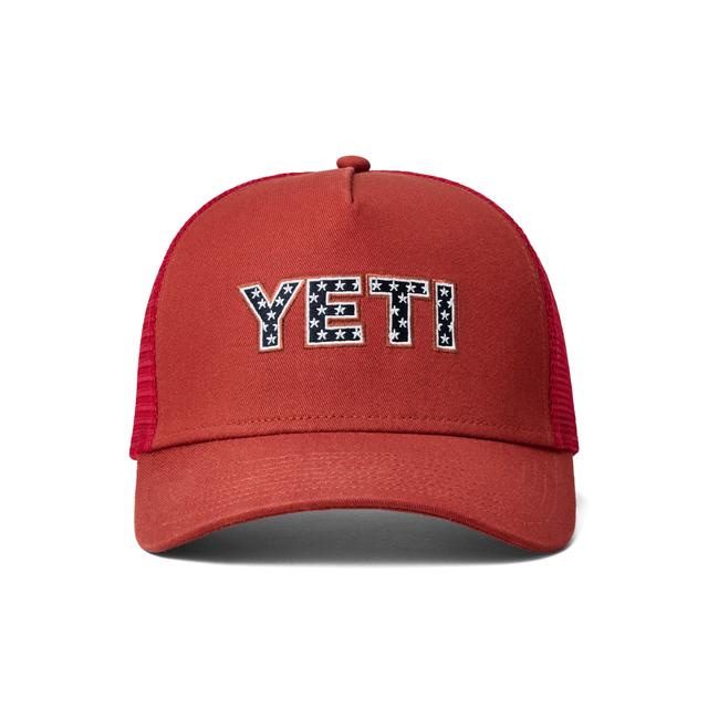 YETI - Star Badge Mid Pro Trucker Hat - Red - One Size in Gas City IN