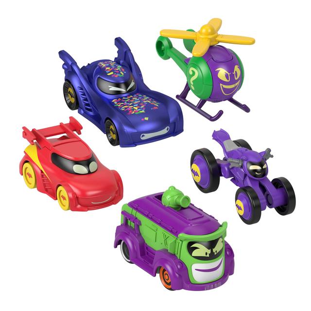 Mattel - Fisher-Price DC Batwheels 1:55 Scale Vehicle Multipack, Batcast Metal Diecast Cars, 5 Pieces