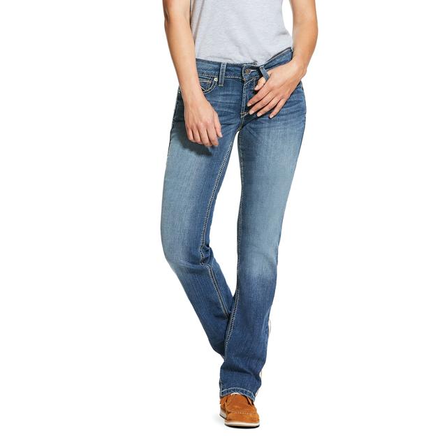 Ariat - Women's R.E.A.L. Mid Rise Stretch Presley Stackable Straight Leg Jean in Concord NC