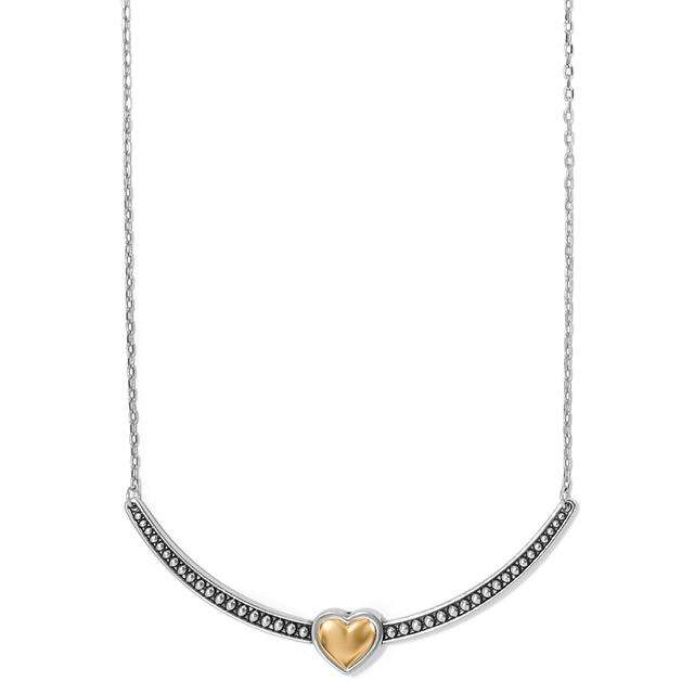 Brighton - Pretty Tough Bold Two Tone Heart Bar Necklace