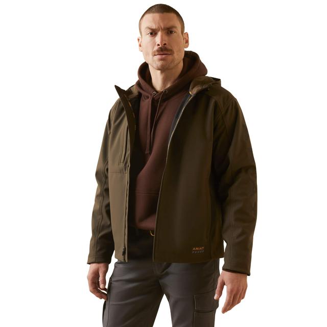 Ariat - Men's Rebar Stretch Canvas Softshell Hooded Logo Jacket