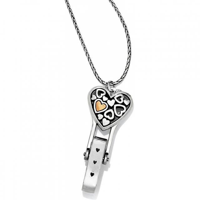 Brighton - Floating Heart Badge Clip Necklace