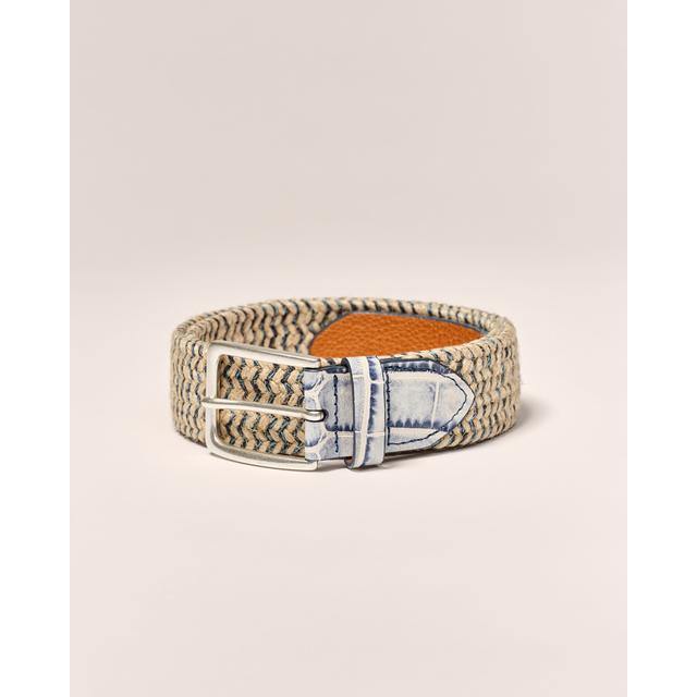 Johnnie-O - Mens Crocco Tip Italian Linen Belt