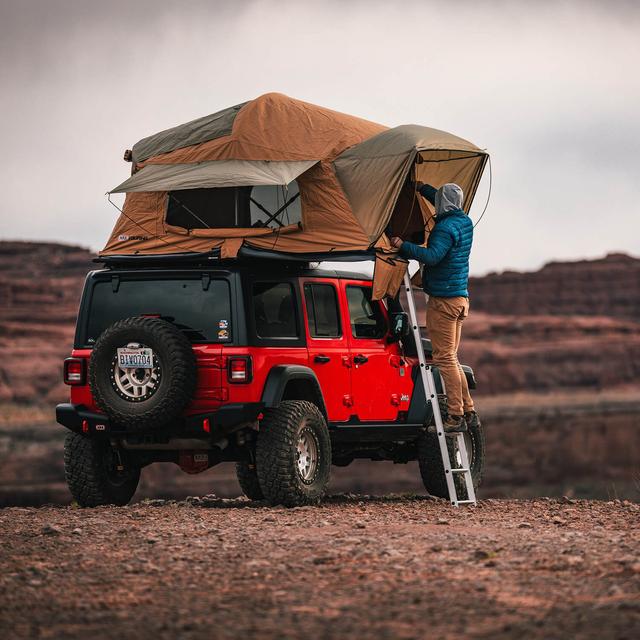 ARB USA Brand - Flinders Rooftop Tent 803300A | Tan/Grey | Polyester/Heavy Duty PVC/Cotton