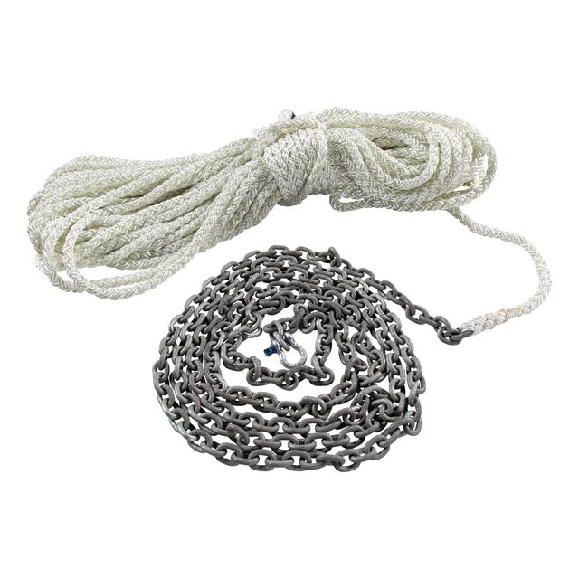 LIPPERT - Lewmar Anchor Rode - 10' 1/4" G4 Chain, 150' 1/2" 8-Plait Rope with 5/16" Shackle