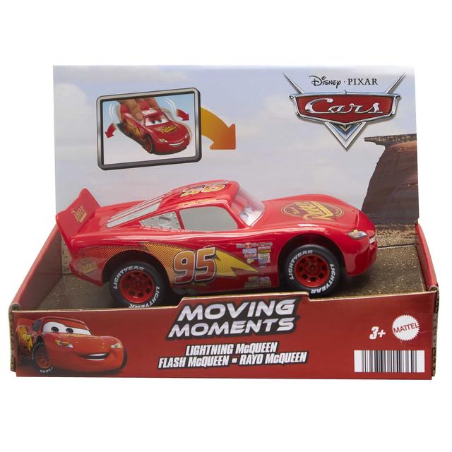 Mattel - Disney And Pixar Cars Moving Moments Lightning Mcqueen Toy Car With Moving Eyes & Mouth