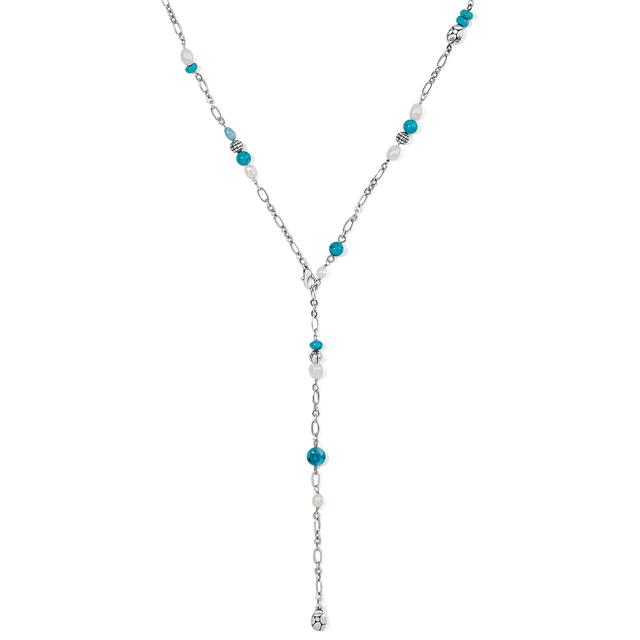 Brighton - Pebble Turquoise And Pearl Convertible Y Necklace