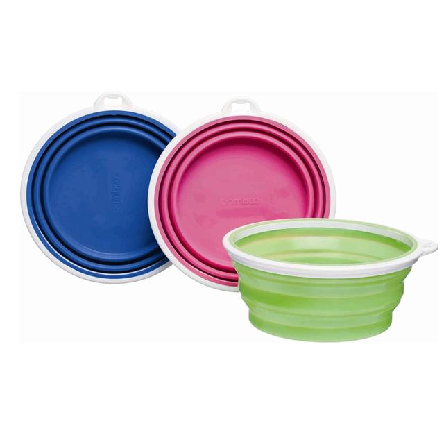 Petmate - Bamboo Silicone Travel Bowls