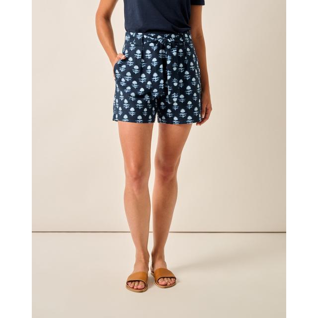 Johnnie-O - Womens Katherine Belted Linen Blend Shorts