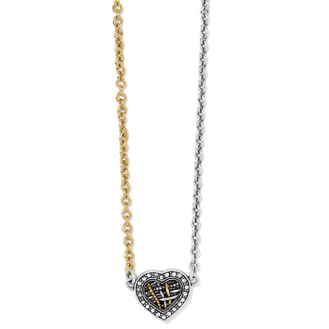 Brighton - Neptune's Rings Woven Petite Heart Necklace in Alma-MI