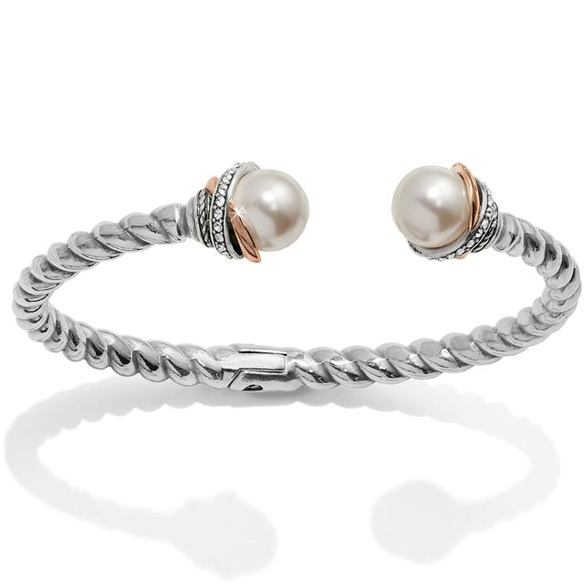 Brighton - Neptune's Rings Pearl Open Hinged Bangle