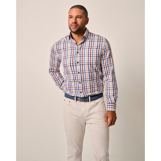 Johnnie-O - Mens Tucked Cotton Blend Button Up Shirt - Dartmouth