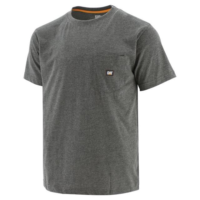 CAT Footwear - Men's Industry Leader Short Sleeve Pocket Tee Dark Heather Grey in Concord NC