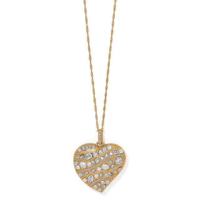 Brighton - Trust Your Journey Golden Convertible Reversible Large Heart Necklace