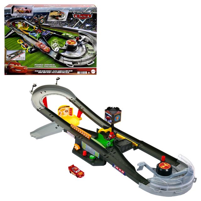 Mattel - Disney And Pixar Cars Piston Cup Action Speedway Playset, 1:55 Scale Track Set With Toy Car