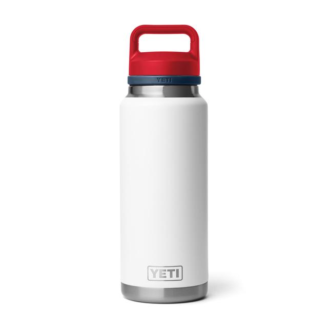 YETI - Rambler 36 oz Water Bottle - White/Navy/Rescue Red