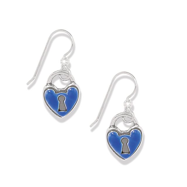 Brighton - One Heart Padlock French Wire Earrings in Everett PA