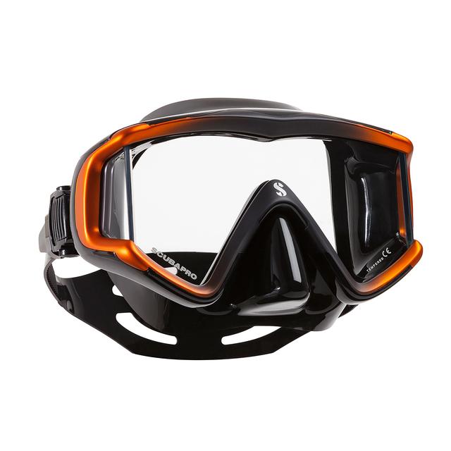 SCUBAPRO - Crystal Vu Maske, Schwarzes Silikon, Orange