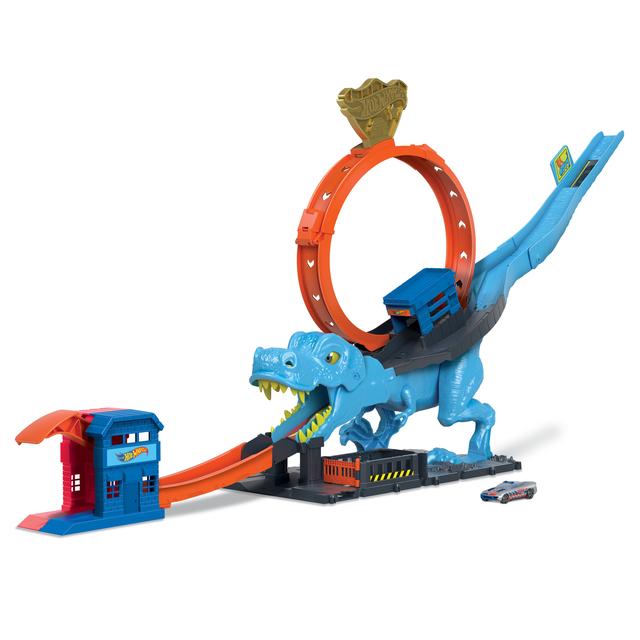 Mattel - Hot Wheels City T-Rex Loop And Stunt Playset, Track Set With 1 Toy Car in Durham NC